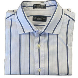 Christian Dior Monsieur Men’s Dress Shirt Size 16 35 Le Cachet De Dior Blue
